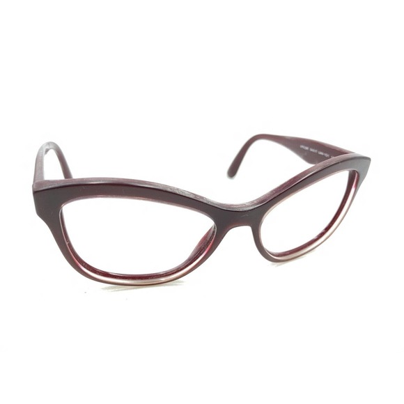 Prada VPR29R UAN-1O1 Dark Red Burgundy Cat Eye Eyeglasses Frames 54-17 140 Italy - Picture 1 of 12